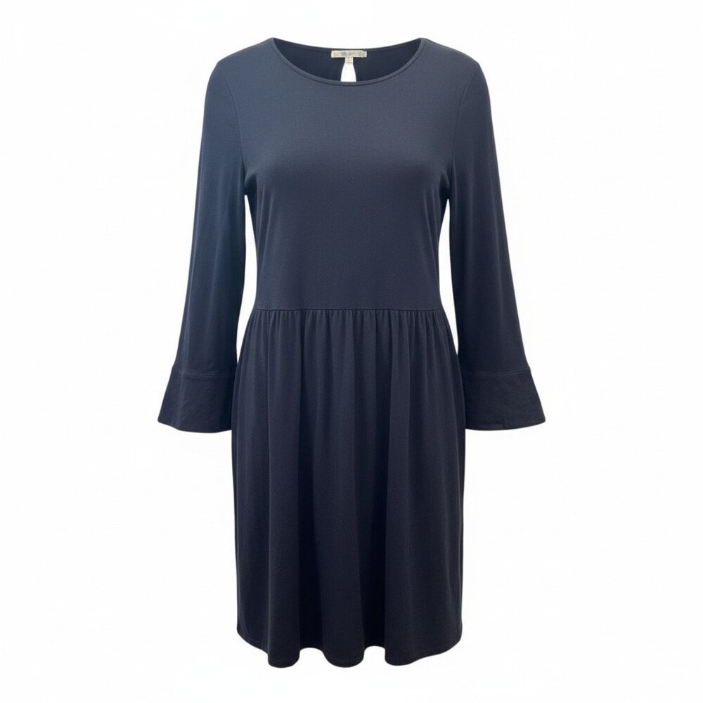 Women's Boden Navy Bell Sleeve Dress with Pockets Size 10 Regular